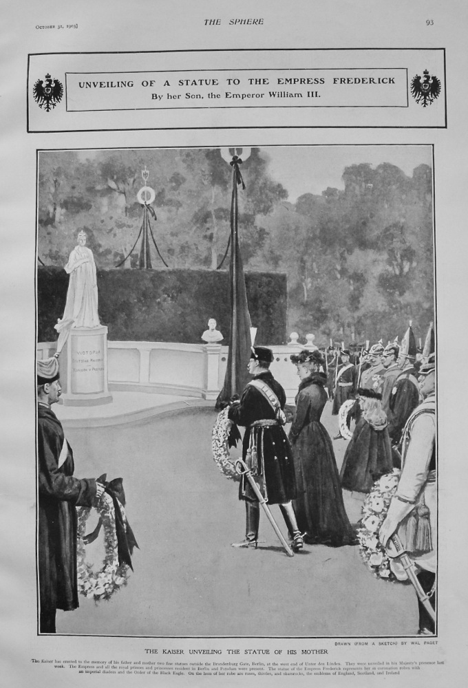 Unveiling of a Statue to the Empress Frederick by Her Son, the Emperor William III. 1903