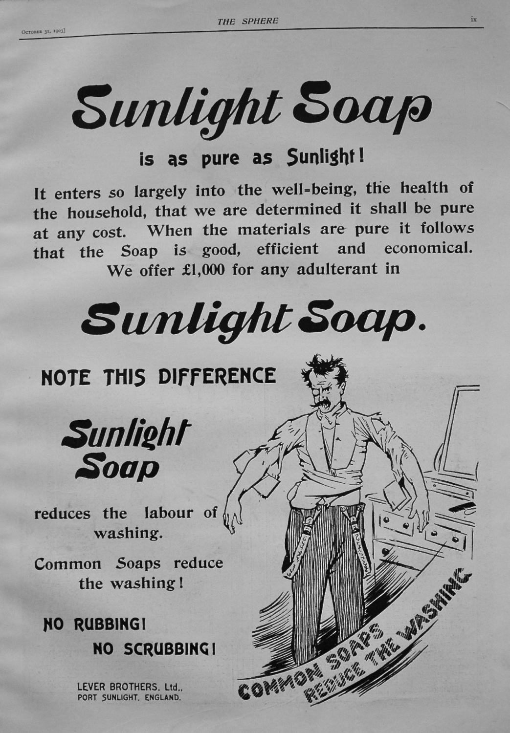 Sunlight Soap. 1903