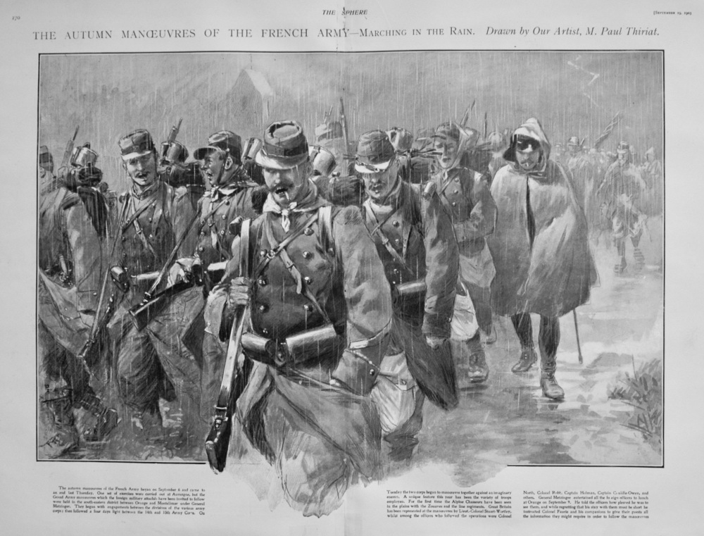 The Autumn Manoeuvres of the French Army - Marching in the Rain. 1903