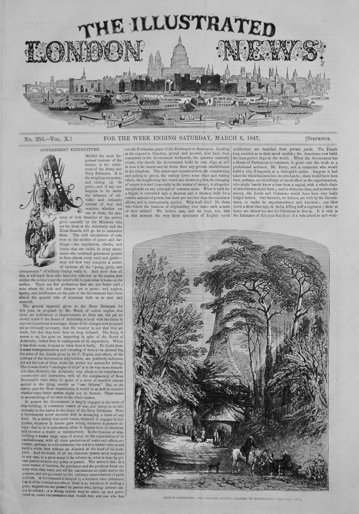 Illustrated London News,  March 6th, 1847.