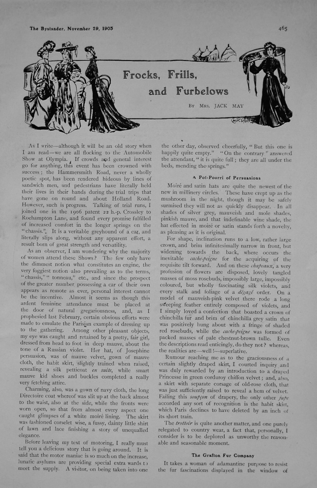 Frocks, Frills, and Furbelows. Written by Mrs. Jack May. 1905