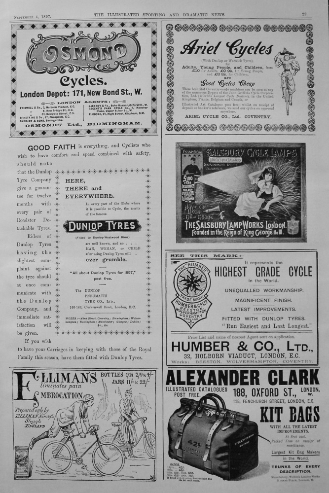 Cycling Adverts. 1897