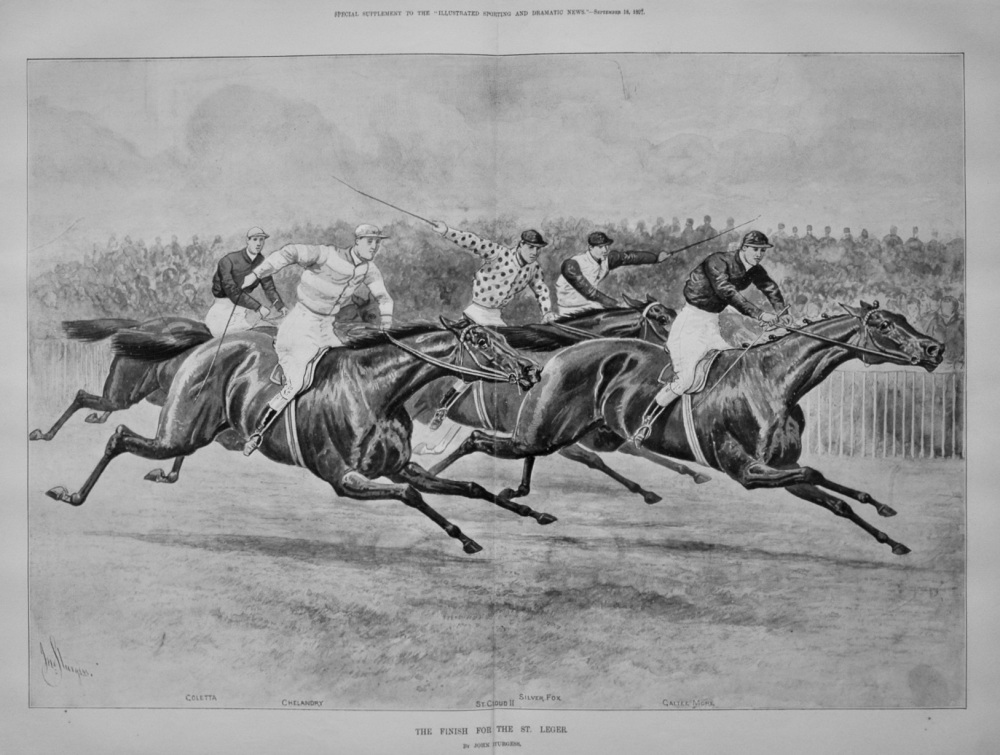 The Finish for the St. Leger. 1897 (Double Page Print). 