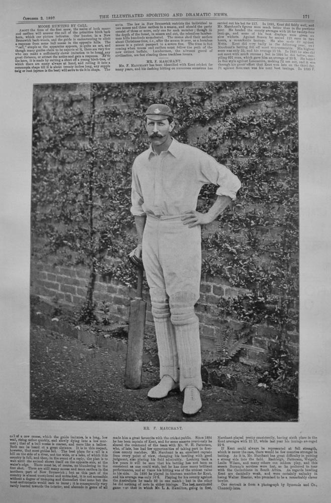 Mr. F. Marchant. (Cricketer) 1897.