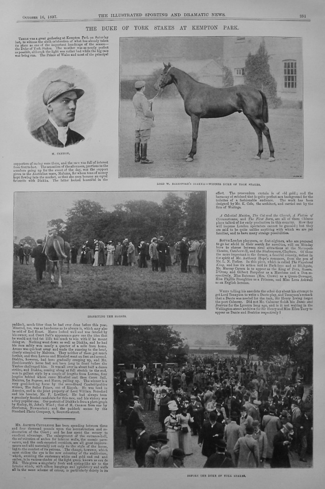 The Duke of York Stakes at Kempton Park. 1897