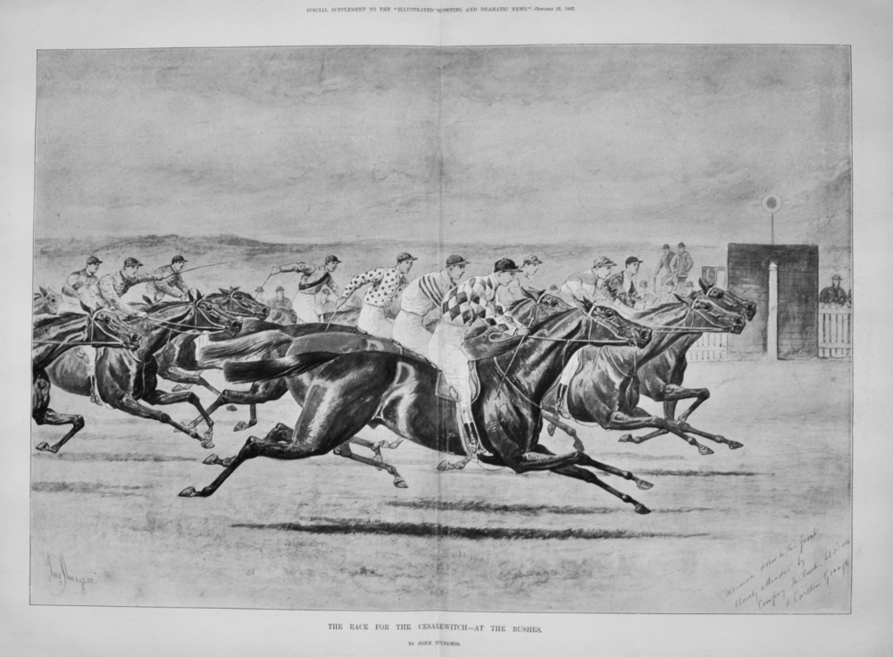The Race for the Cesarewitch - At the Bushes. 1897.