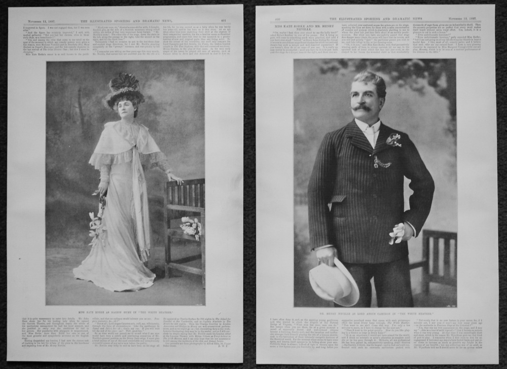 Mr. Henry Neville as Lord Angus Cameron in "The White Heather." & Miss Kate Rorke as Marion Hume in "The White Heather." 1897