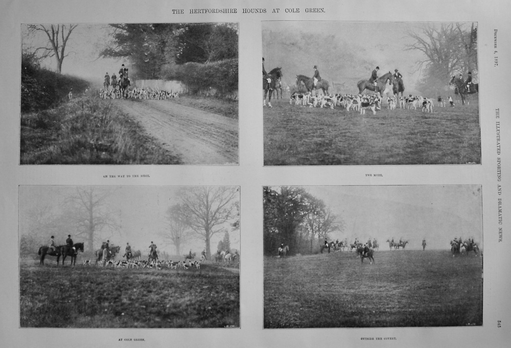 The Hertfordshire Hounds at Cole Green. 1897
