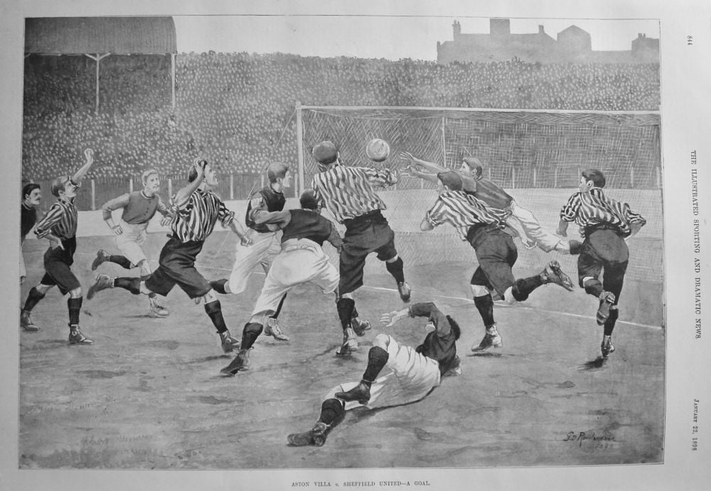 Aston Villa v. Sheffield United - A Goal. 1898