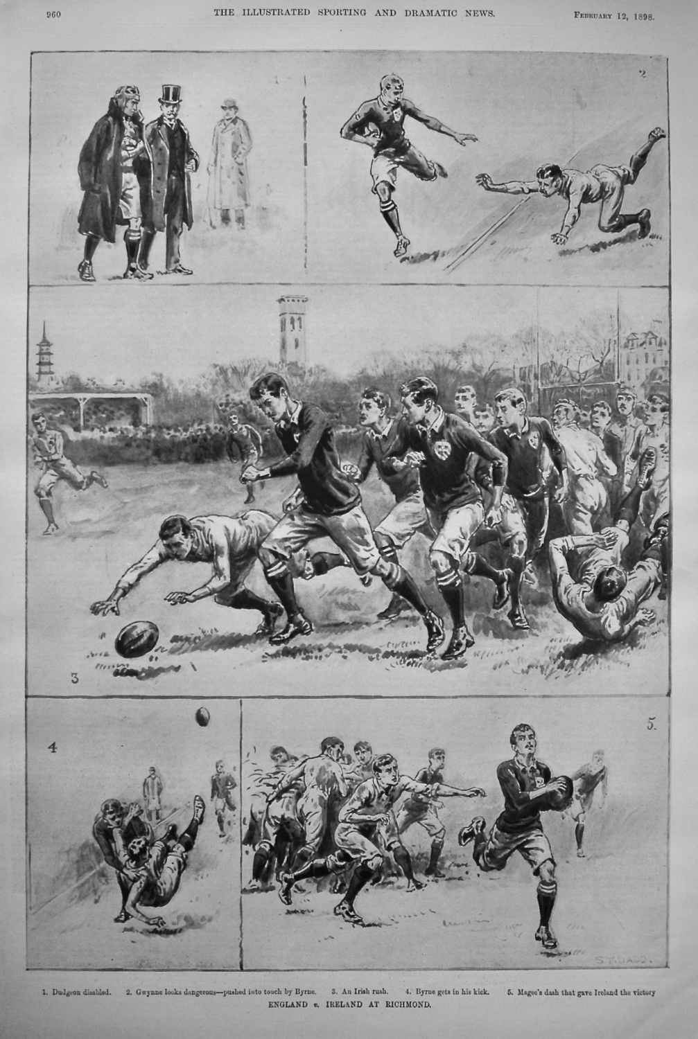 England v. Ireland at Richmond. (Rugby) 1898.