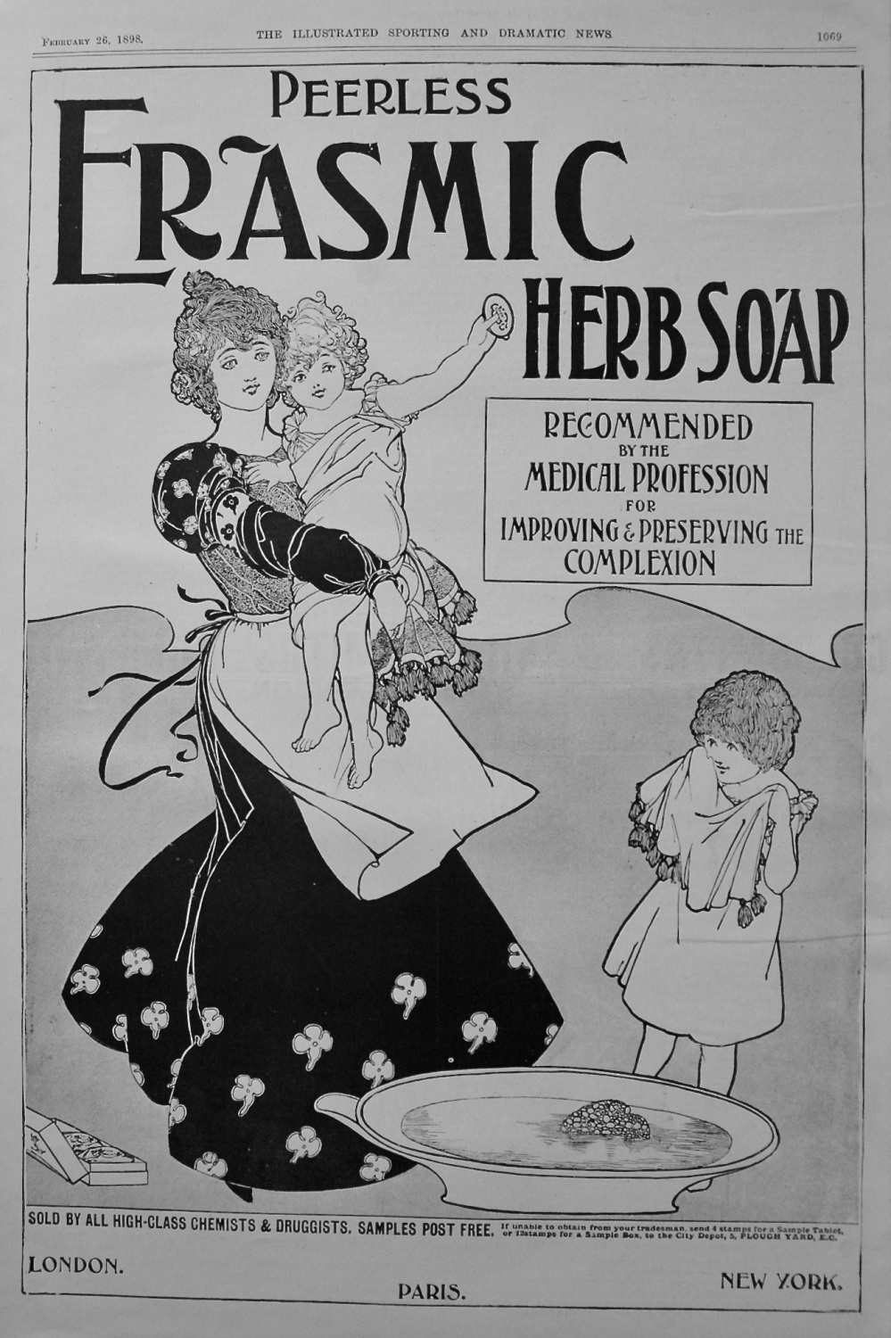 Peerless Erasmic Herb Soap. 1898
