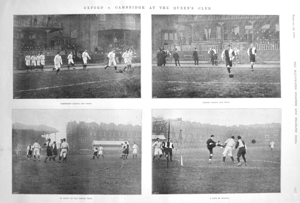 Oxford v. Cambridge at the Queen's Club. (Football) 1898.