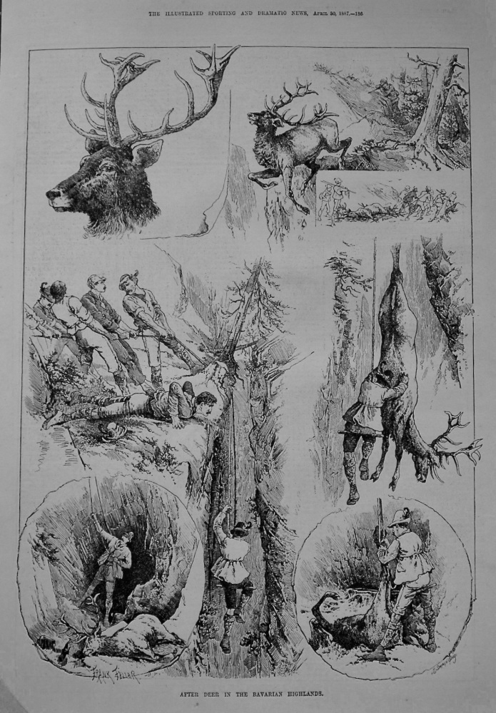 After Deer in the Bavarian Highlands. 1887.