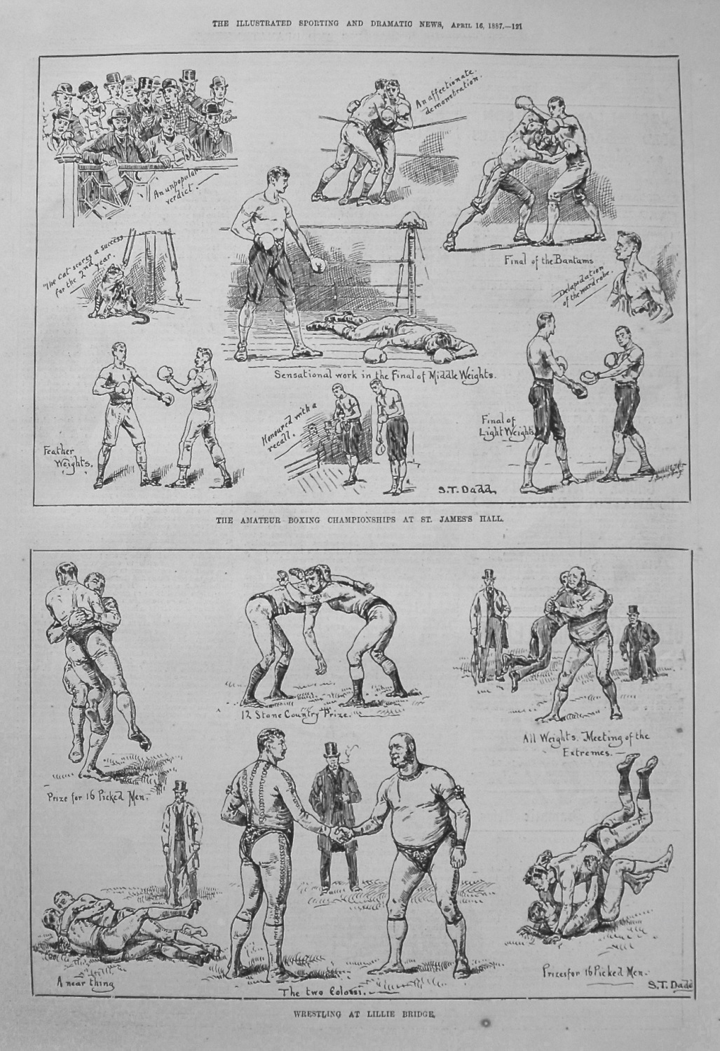 Wrestling at Lillie Bridge. 1887.