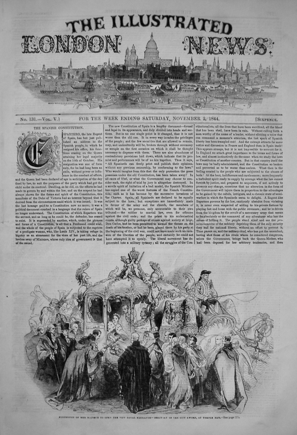 Illustrated London News. November 2nd, 1844.