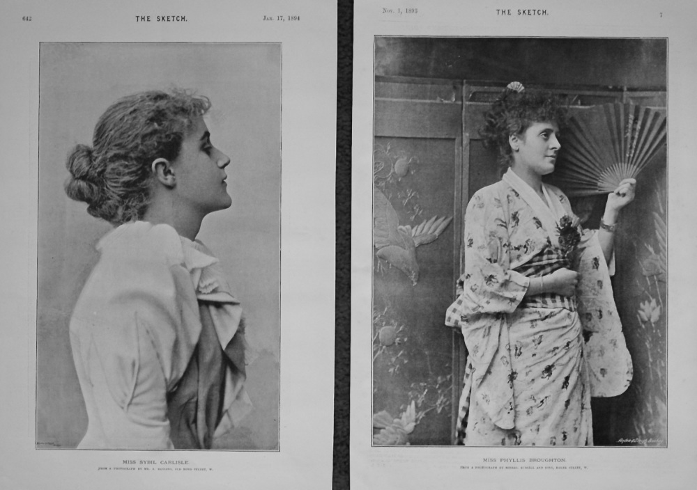 Miss Sybil Carlisle. & Miss Phyllis Broughton. 1893-4