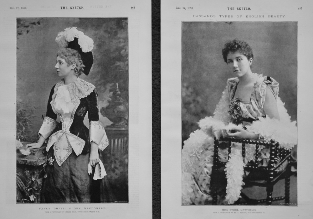 Fancy Dress : Flora Macdonald. & Miss Ethel Matthews. 1893.