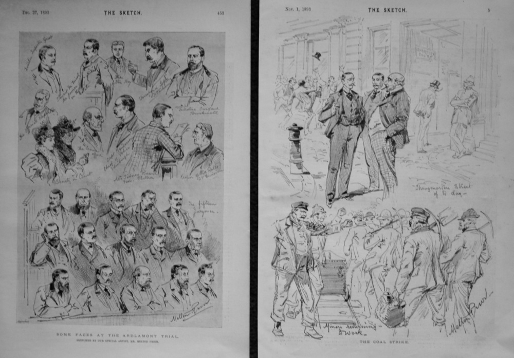 Some Faces at the Ardlamont Trial. & The Coal Strike. 1893.