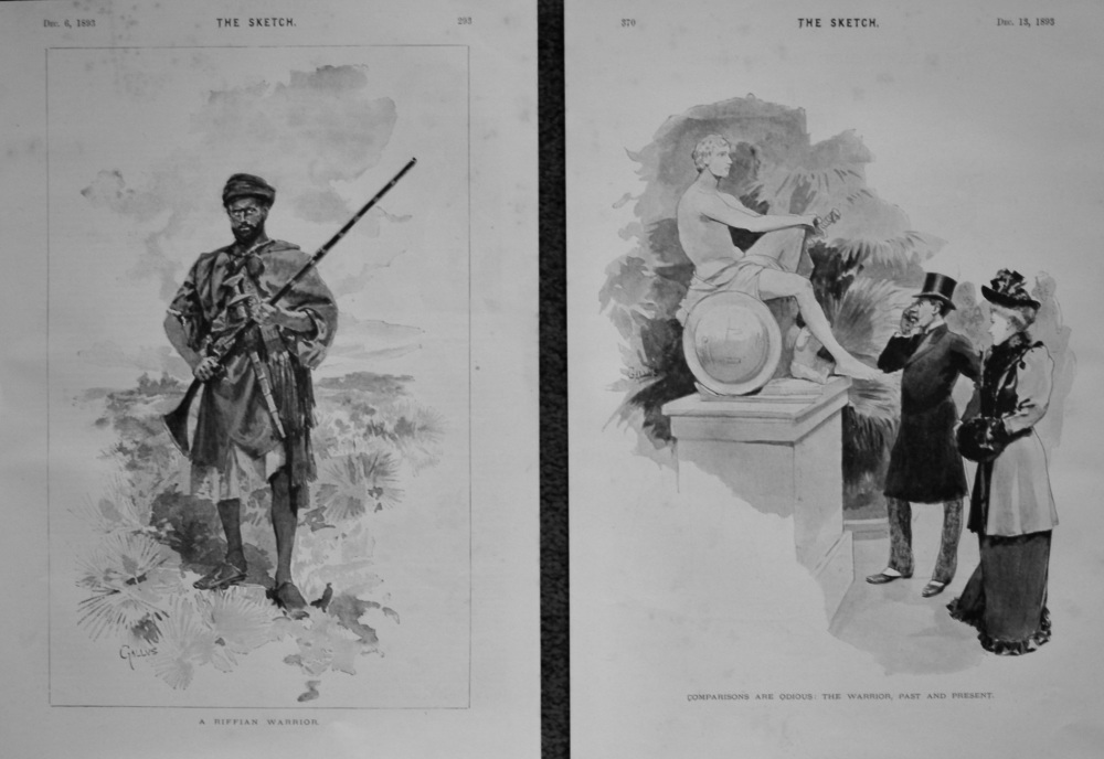 A Riffian Warrior.  &  Comparisons Are Odious : The Warrior, Past and Present. 1893