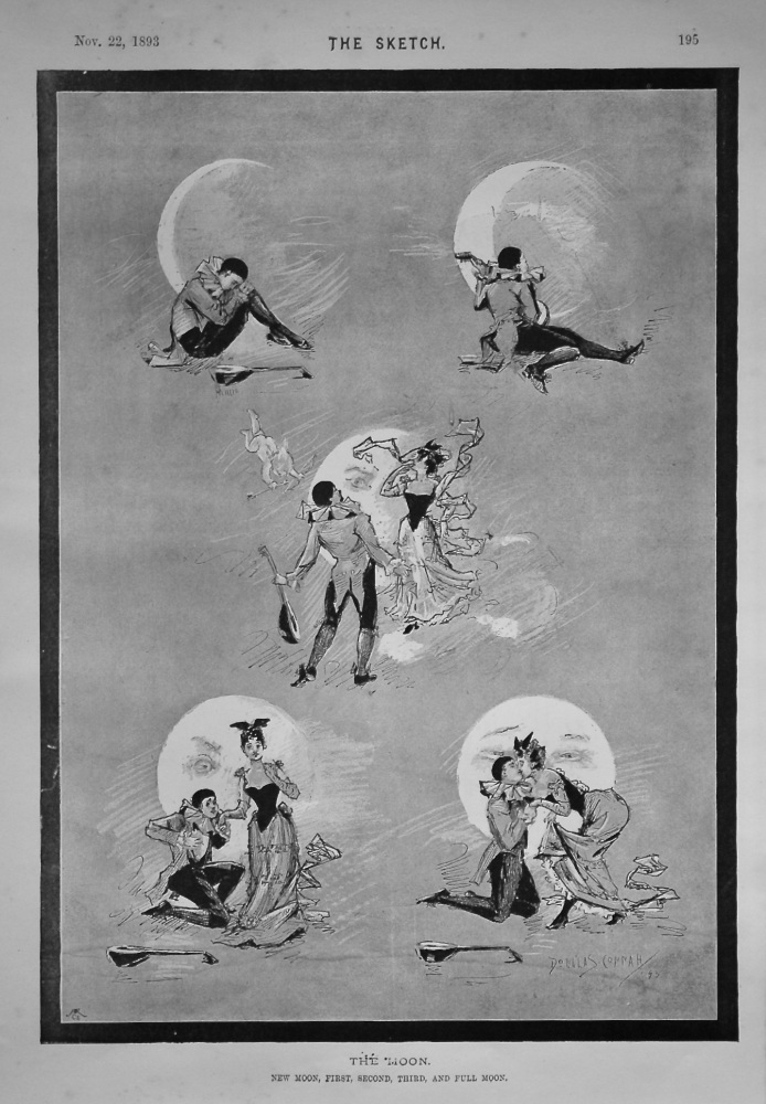 The Moon. (New Moon, First, Second, Third, and Full Moon.) 1893