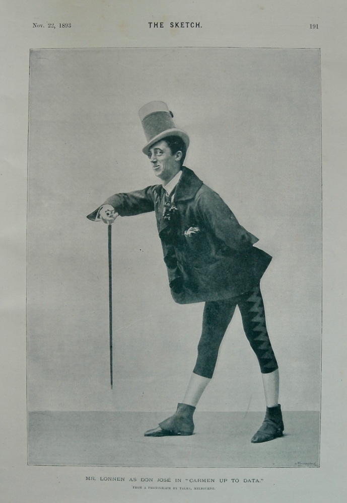Mr. Lonnen as Don Jose in "Carmen Up To Data." 1893