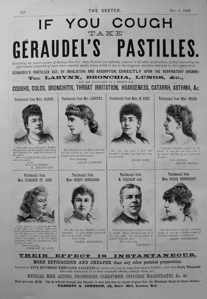 Geraudel's Pastilles. 1893.