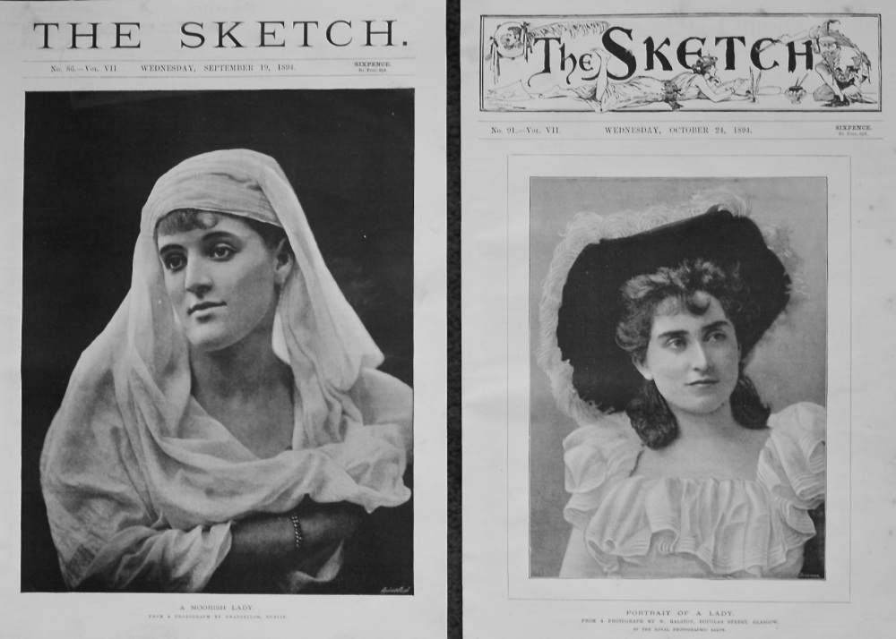 Portrait of a Lady.  &  A Moorish Lady. (Front Pages). 1894.