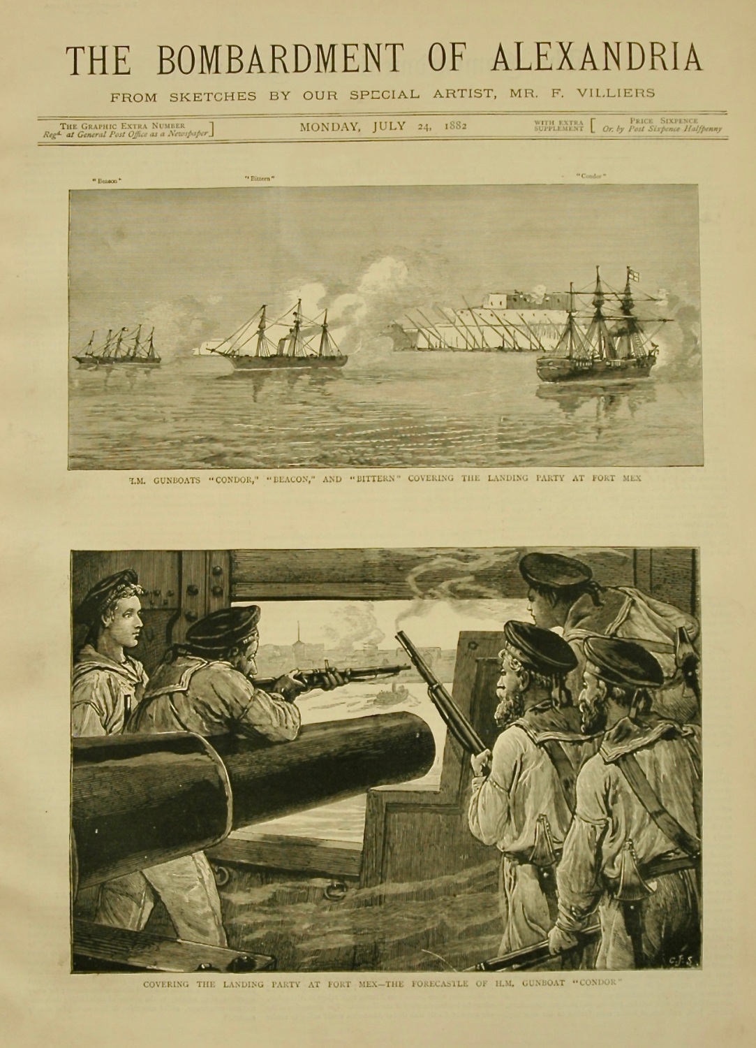 The Bombardment of Alexandria. (Extra Number July 24th 1882.)