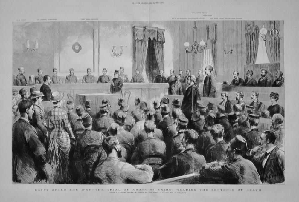 Egypt After The War - The Trial of Arabi at Cairo : Reading The Sentence of Death. 1882