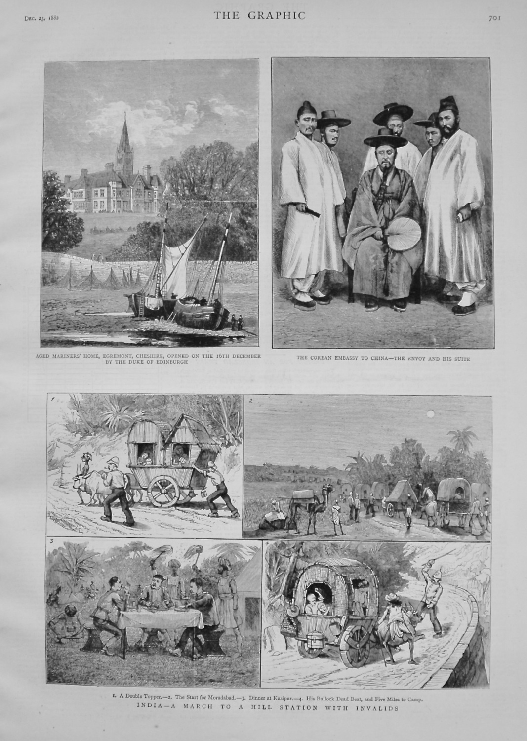 India- A March to a Hill Station with Invalids. 1882