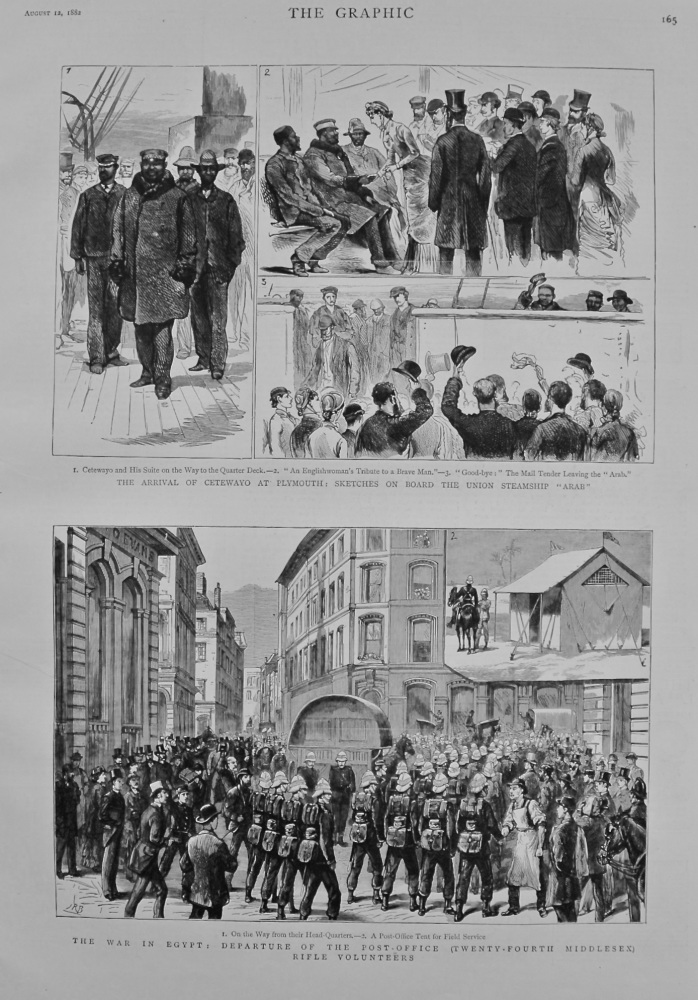 The War in Egypt : Departure of the Post-Office (Twenty-Fourth Middlesex) Rifle Volunteers. 1882