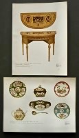 1- Worcester Porcelain of the Dr. Wall Period, Circa 1760. 2- One of a Pair of Adam Side-Tables, the Top Painted in the manner of Pergolas. December 1