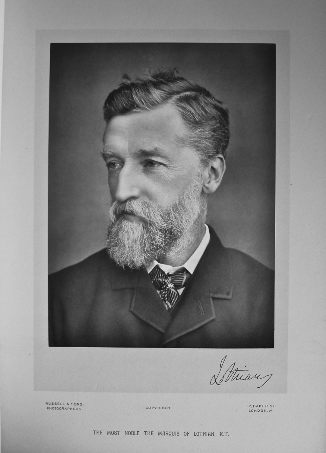 The Most Noble the Marquis of Lothian, K.T. 1894c.