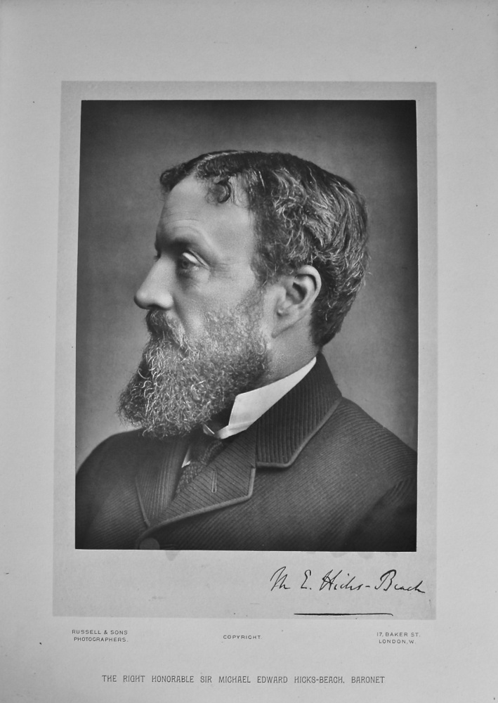 The Right Honourable Sir Michael Edward Hicks-Beach, Baronet. 1894c.