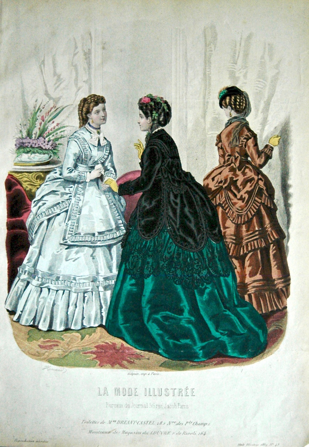 La Mode Illustree. 1869. Number 49. (Coloured Lithograph).