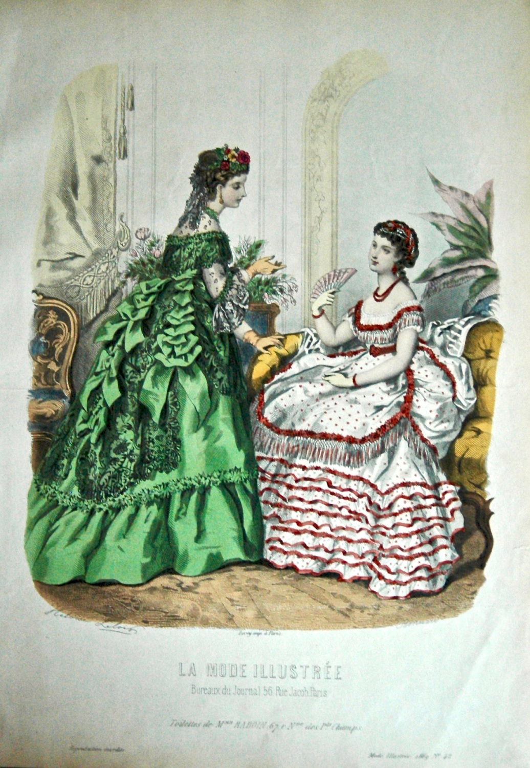 La Mode Illustree. 1869. Number 42. (Coloured Lithograph)