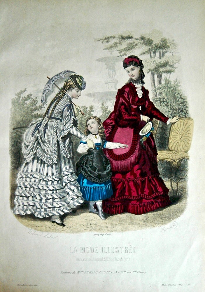 La Mode Illustree. 1869. Number 40. (Coloured Lithograph)