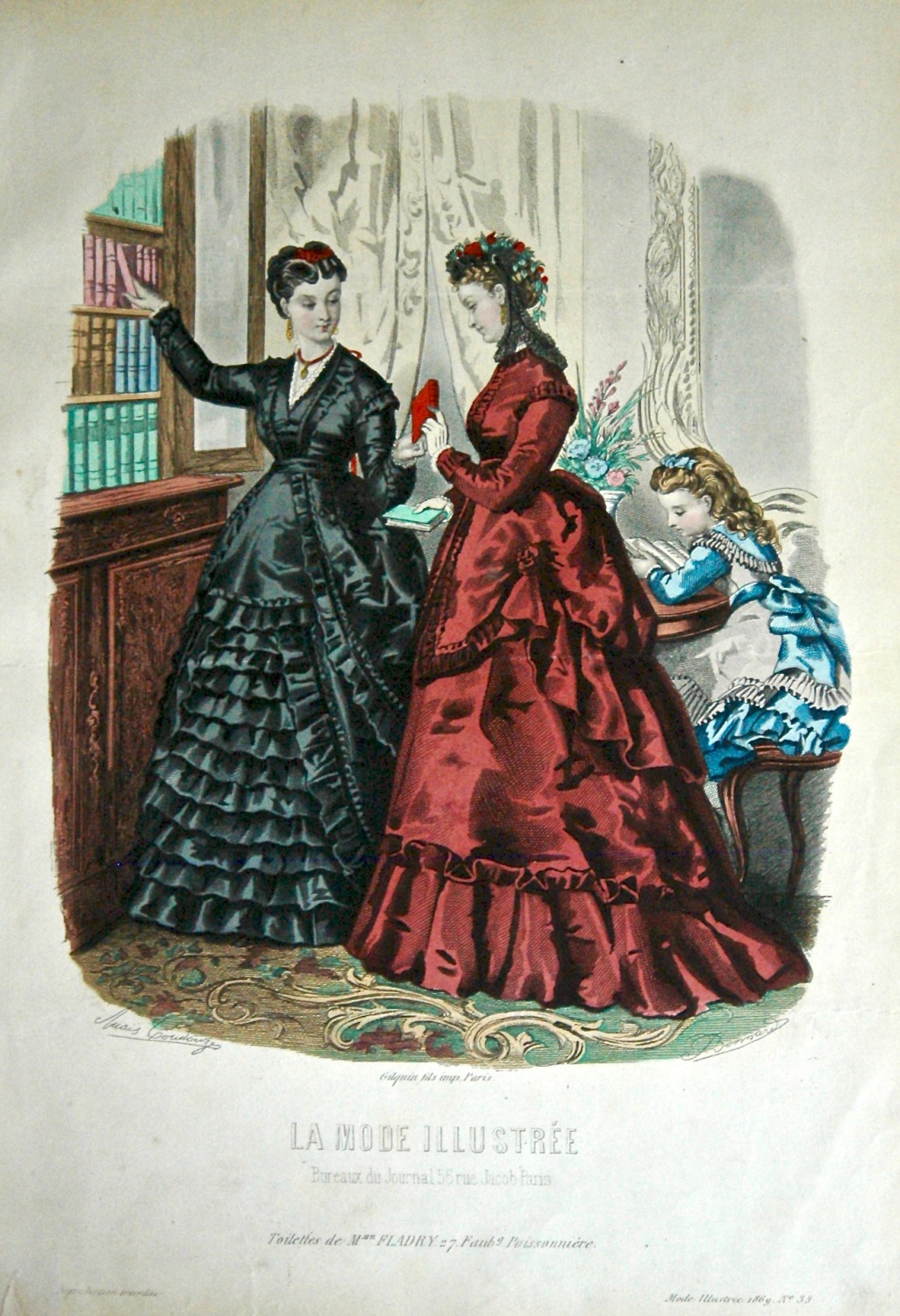 La Mode Illustree. 1869. Number 39. (Coloured Lithograph)