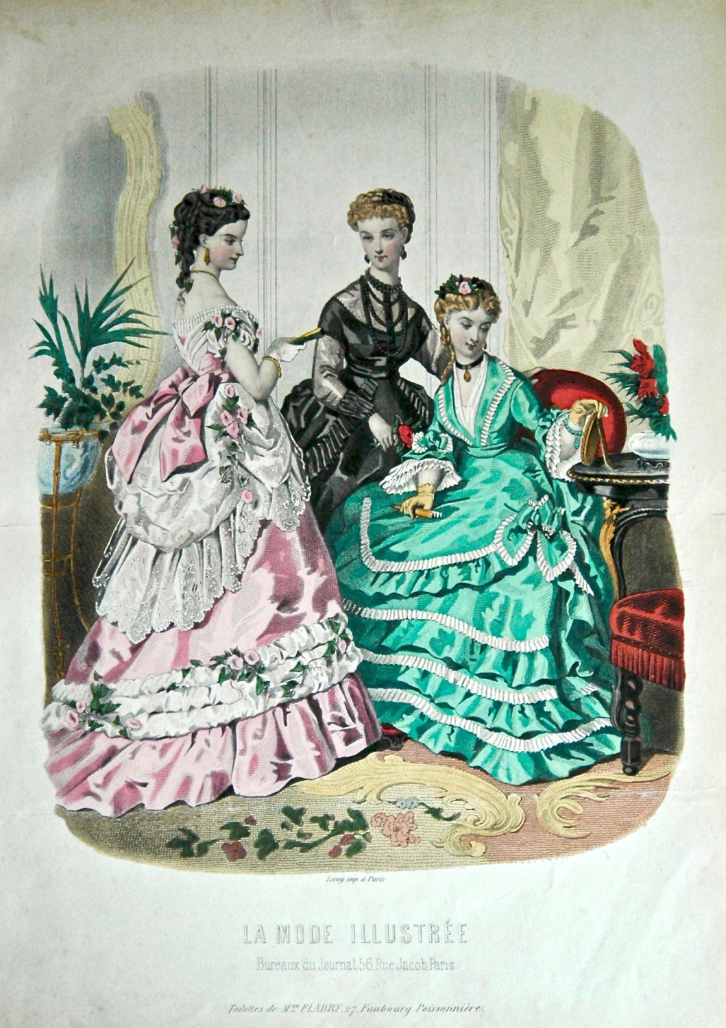 La Mode Illustree. 1869. Number 38. (Coloured Lithograph)