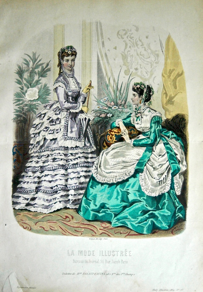 La Mode Illustree. 1869. Number 37. (Coloured Lithograph)