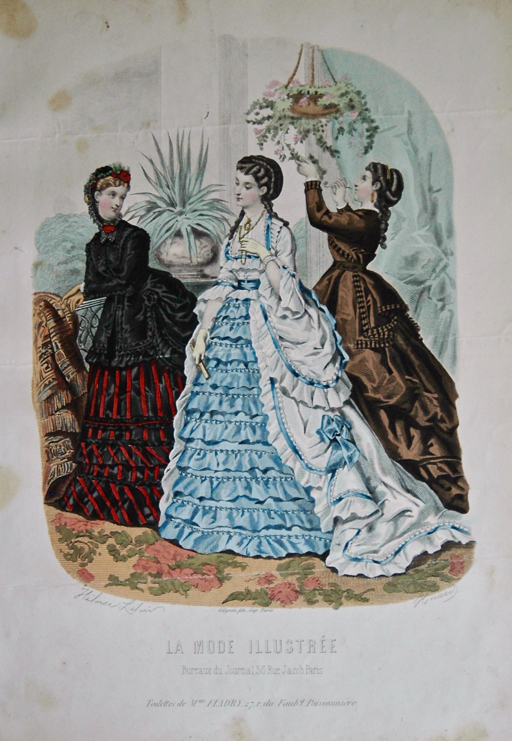 La Mode Illustree. 1869. (Coloured Lithograph)