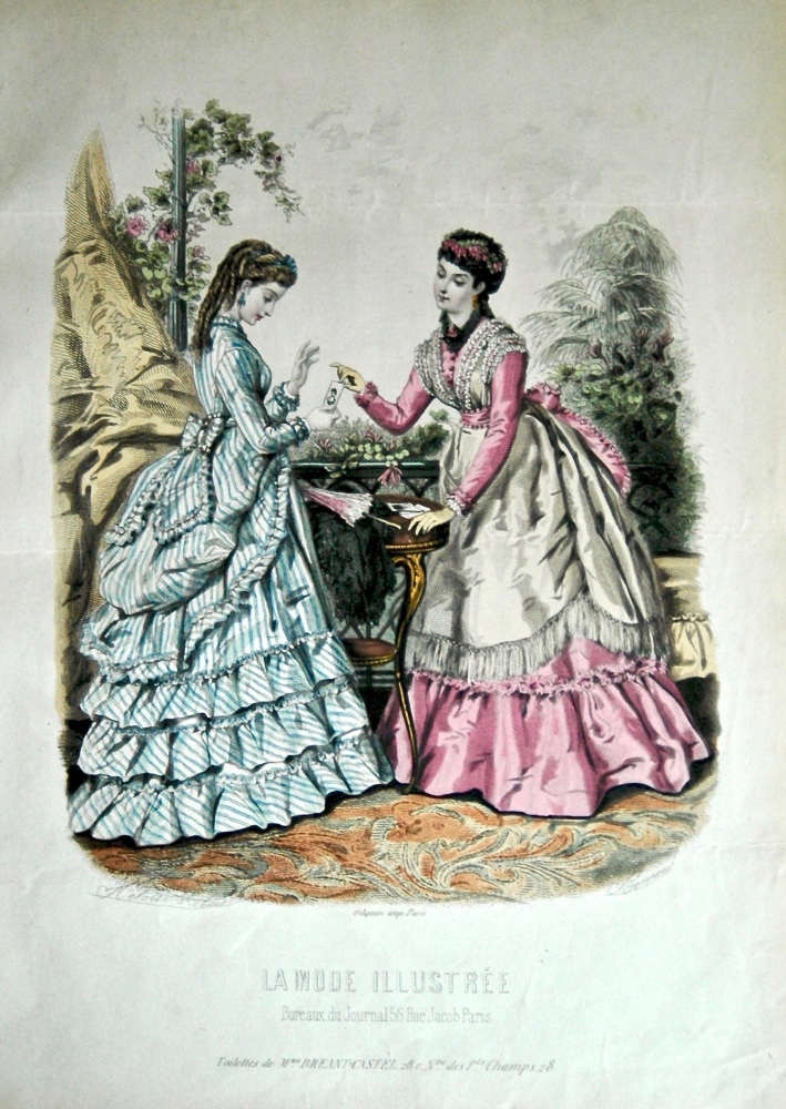 La Mode Illustree. 1869. Number 33. (Coloured Lithograph)