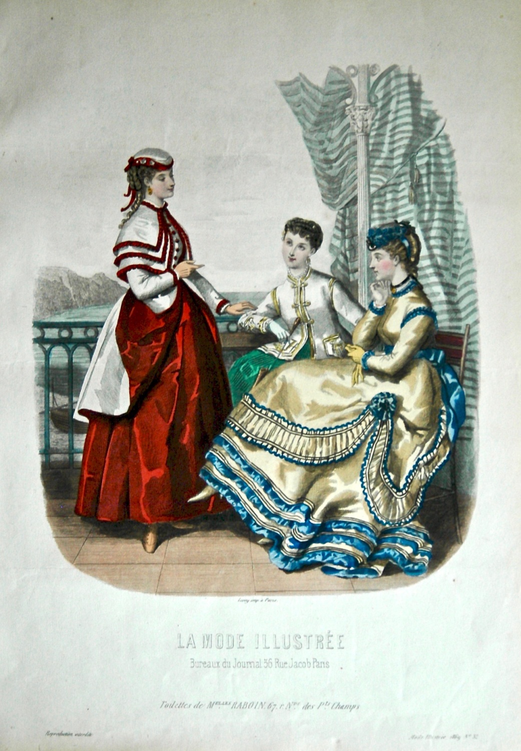 La Mode Illustree. 1869. Number 32. (Coloured Lithograph)