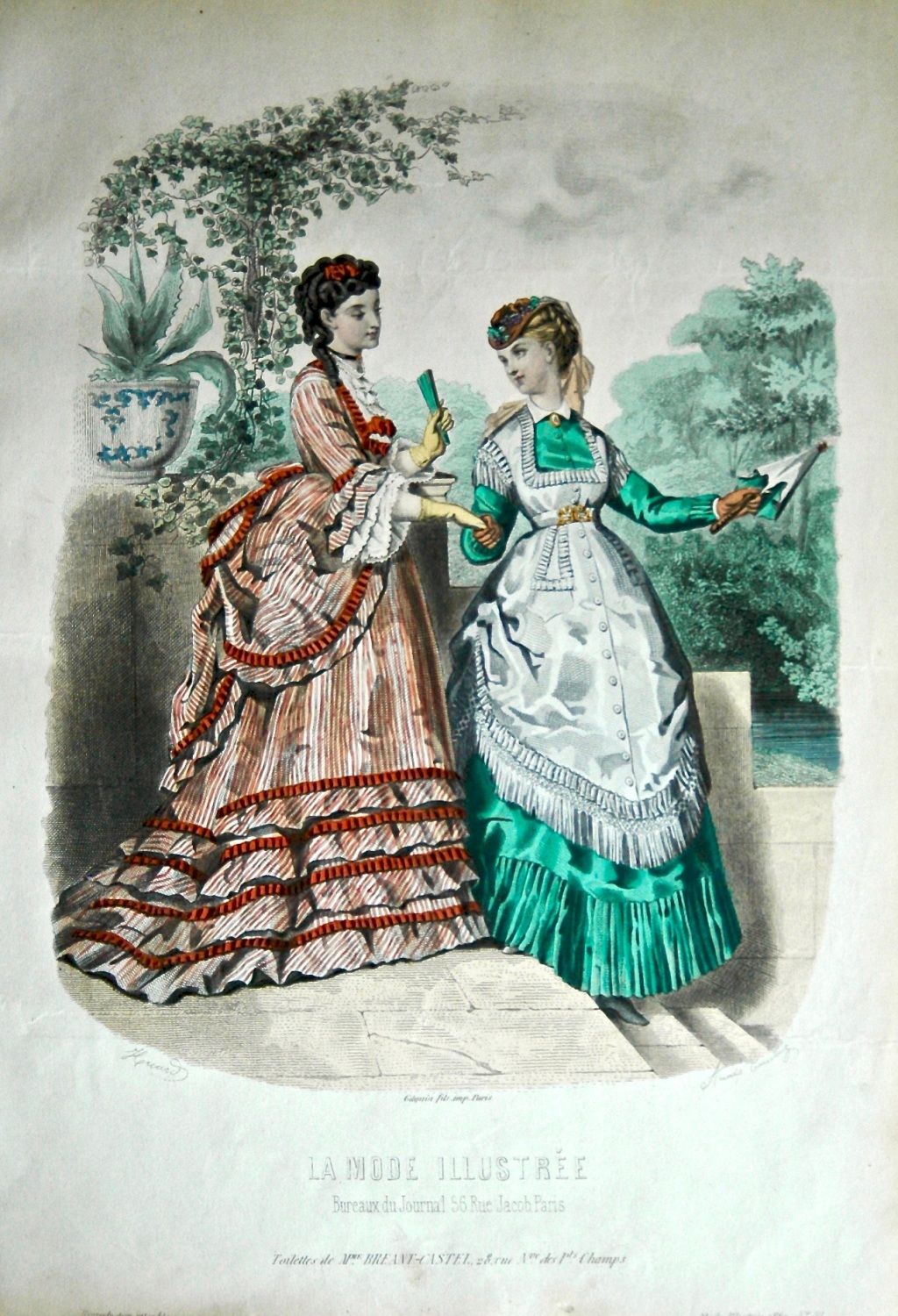 La Mode Illustree. 1869. Number 31. (Coloured Lithograph)