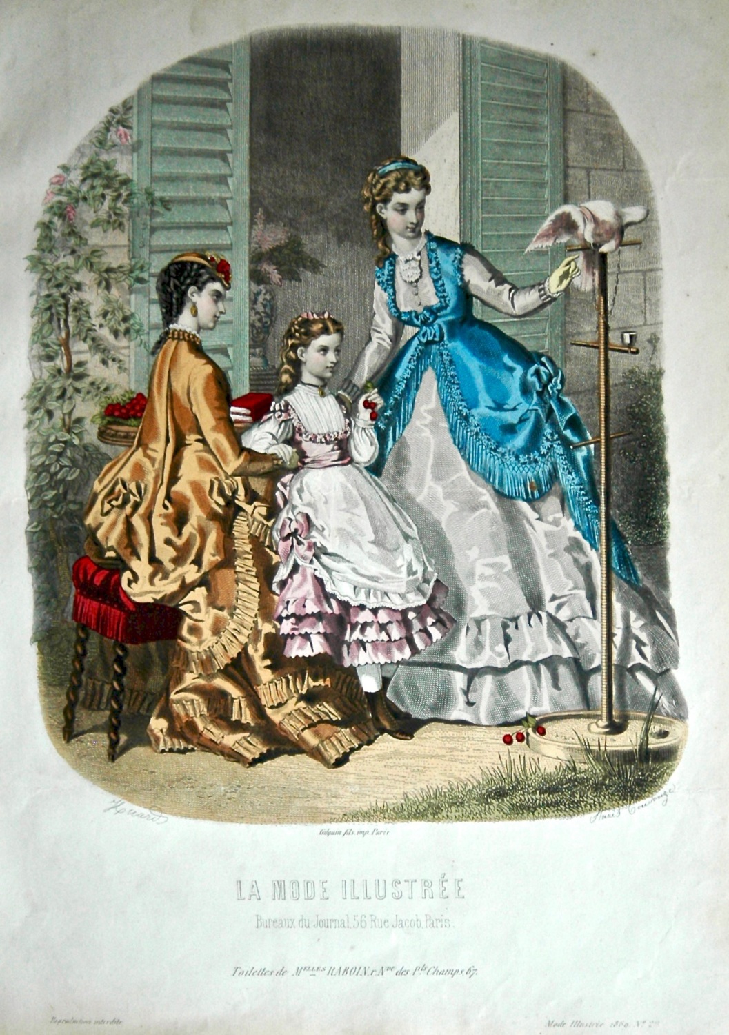 La Mode Illustree. 1869. Number 29. (Coloured Lithograph)