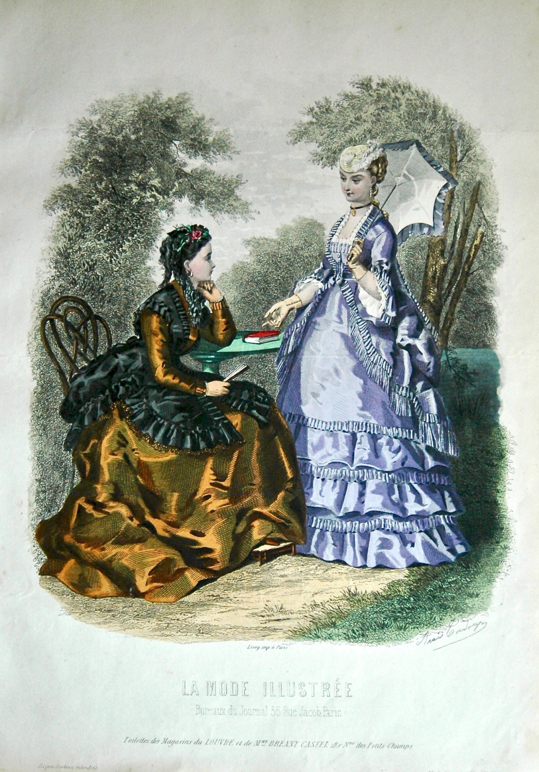 La Mode Illustree. 1869. Number 26. (Coloured Lithograph)