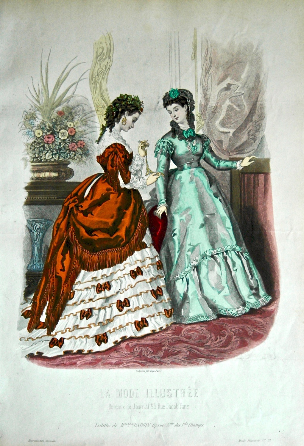 La Mode Illustree. 1869. Number 21. (Coloured Lithograph)