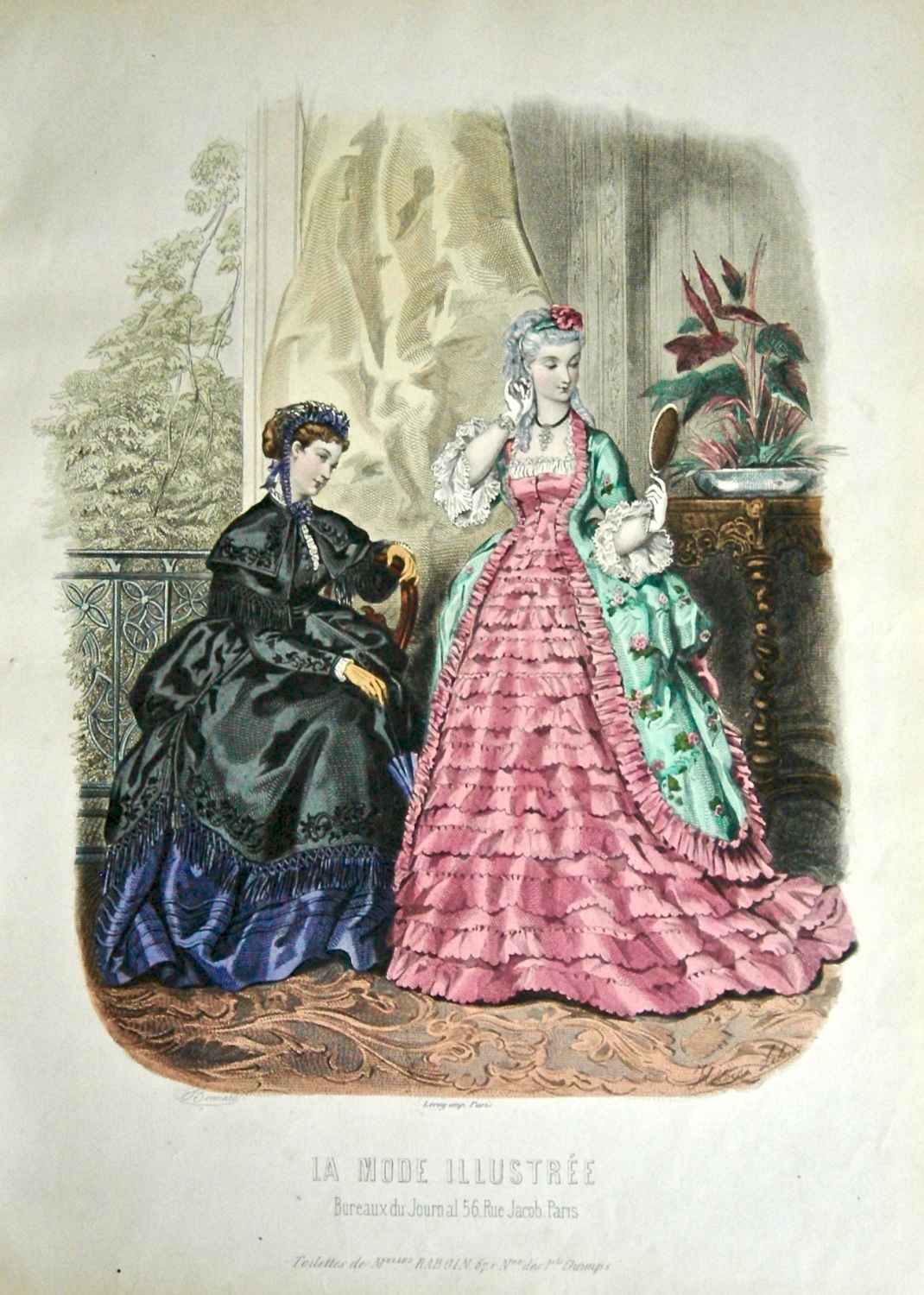 La Mode Illustree. 1869. Number 16. (Coloured Lithograph)