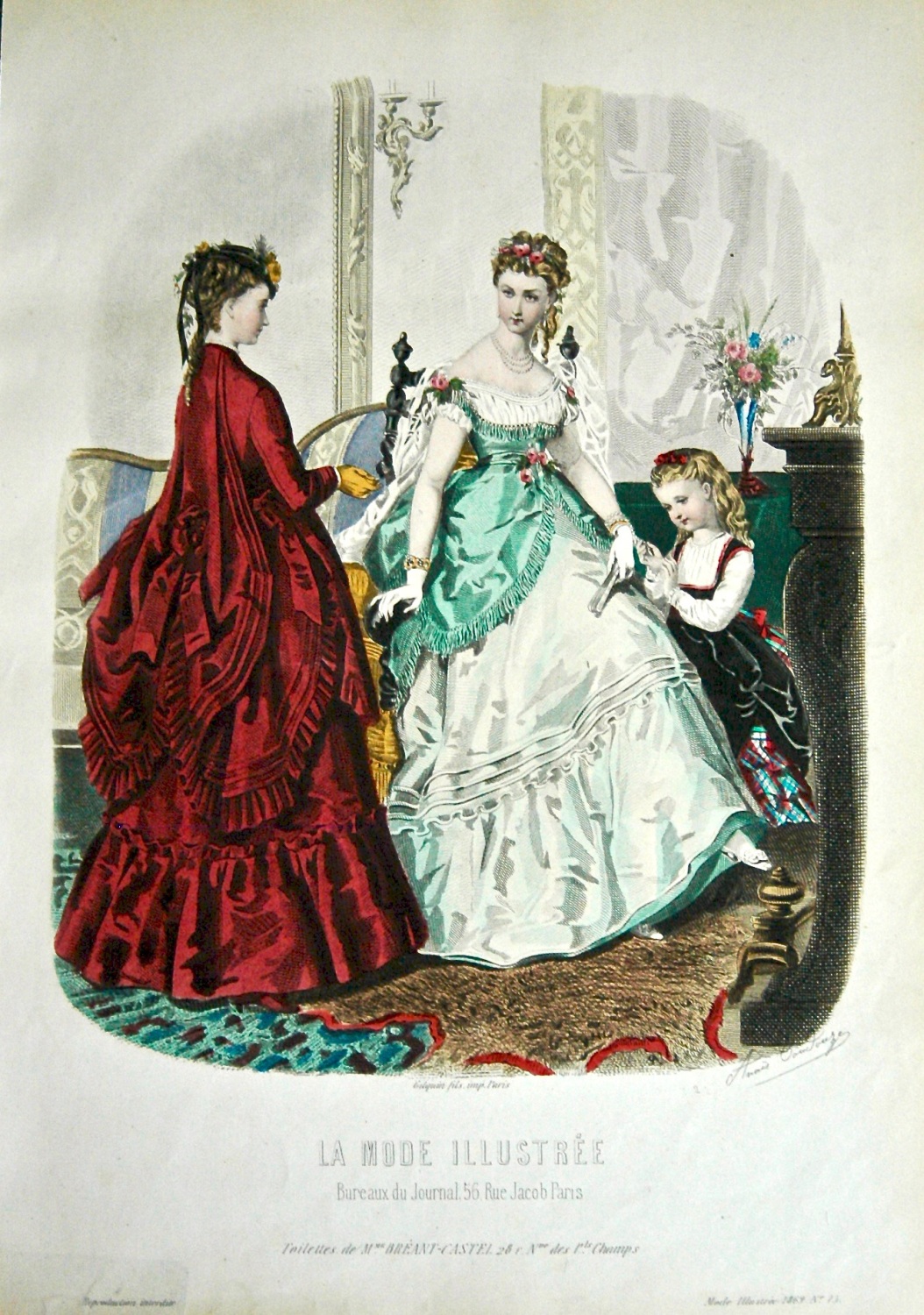 La Mode Illustree. 1869. Number 15. (Coloured Lithograph)