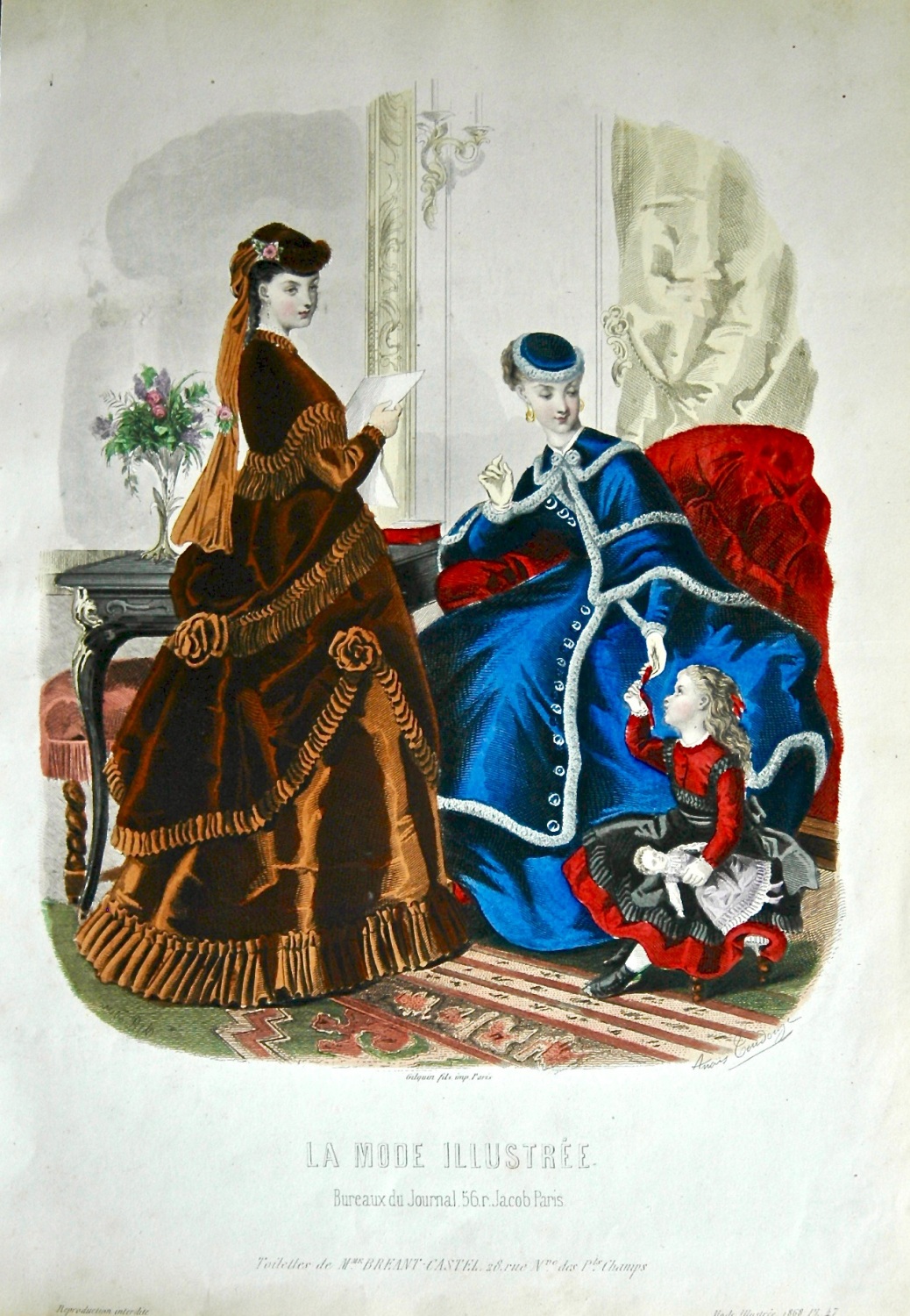 La Mode Illustree. 1868. Number 47. (Coloured Lithograph)